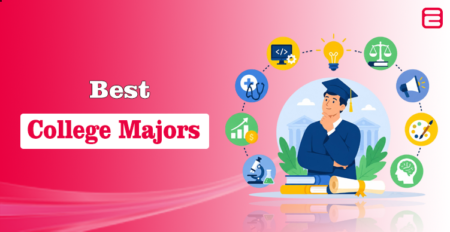 Best College Majors in 2026: Salary, Job Demand & Career Prospects An illustration of a thoughtful graduate surrounded by circular academic career icons on a degree guide banner for edulize.com.