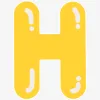 H in Bubble Letters