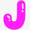 J in Bubble Letters