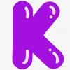 K in Bubble Letters