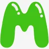 M in Bubble Letters