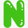 N in Bubble Letters