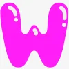 W in Bubble Letters